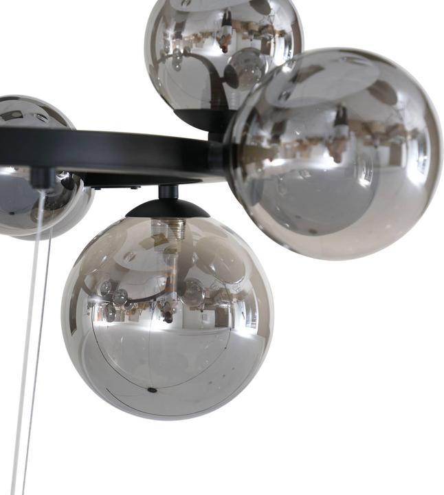 Actual product image Lucande Naelen Round pendant light Black/Smoke (G9)