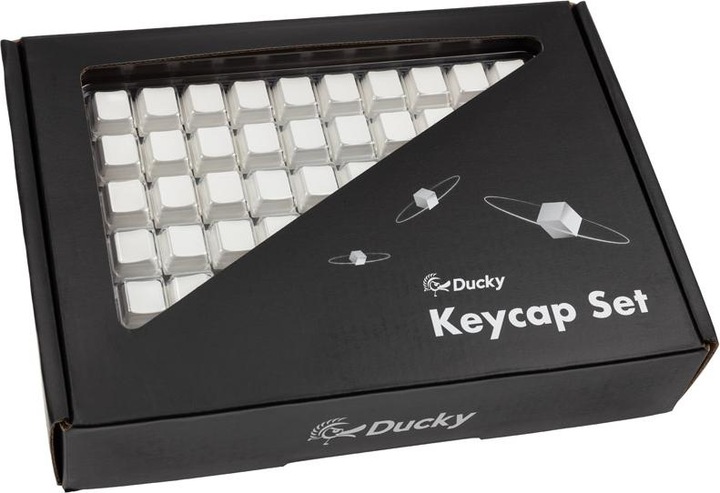 Actual product image Ducky Blank white PBT set, cherry profile - 133 keycaps