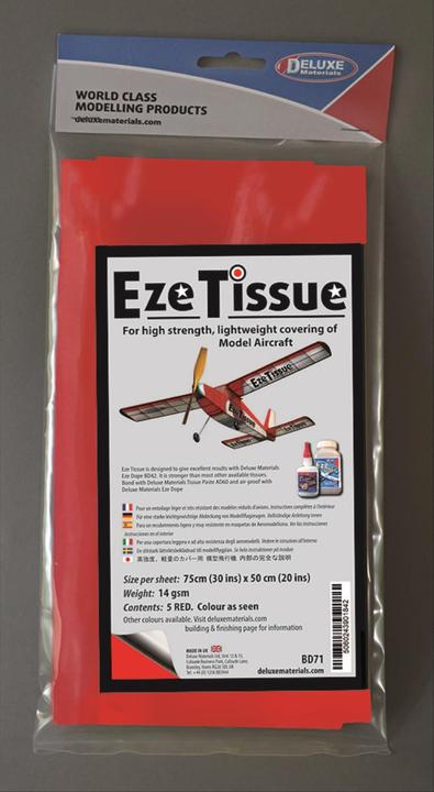 Deluxe Materials eze tissue rood voeringpapier 75x50cm 5st. van 14 g/m²
