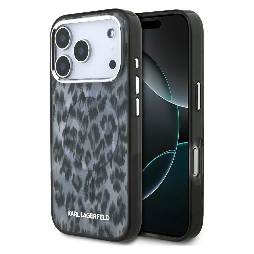 Karl Lagerfeld - Iml Leopard Pattern MagSafe (KLHMP17LHDLEOICK) - IPhone 17 Pro - Black (Apple IPhone 17 Pro), Smartphone Hülle, Schwarz