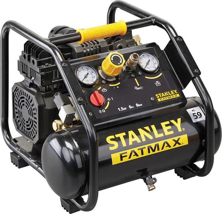 Actual product image Stanley Compressor bezol.WYCISZONY 6l 8b 1.5KM 160l/m.2c,FM (8 bar, 6 l)