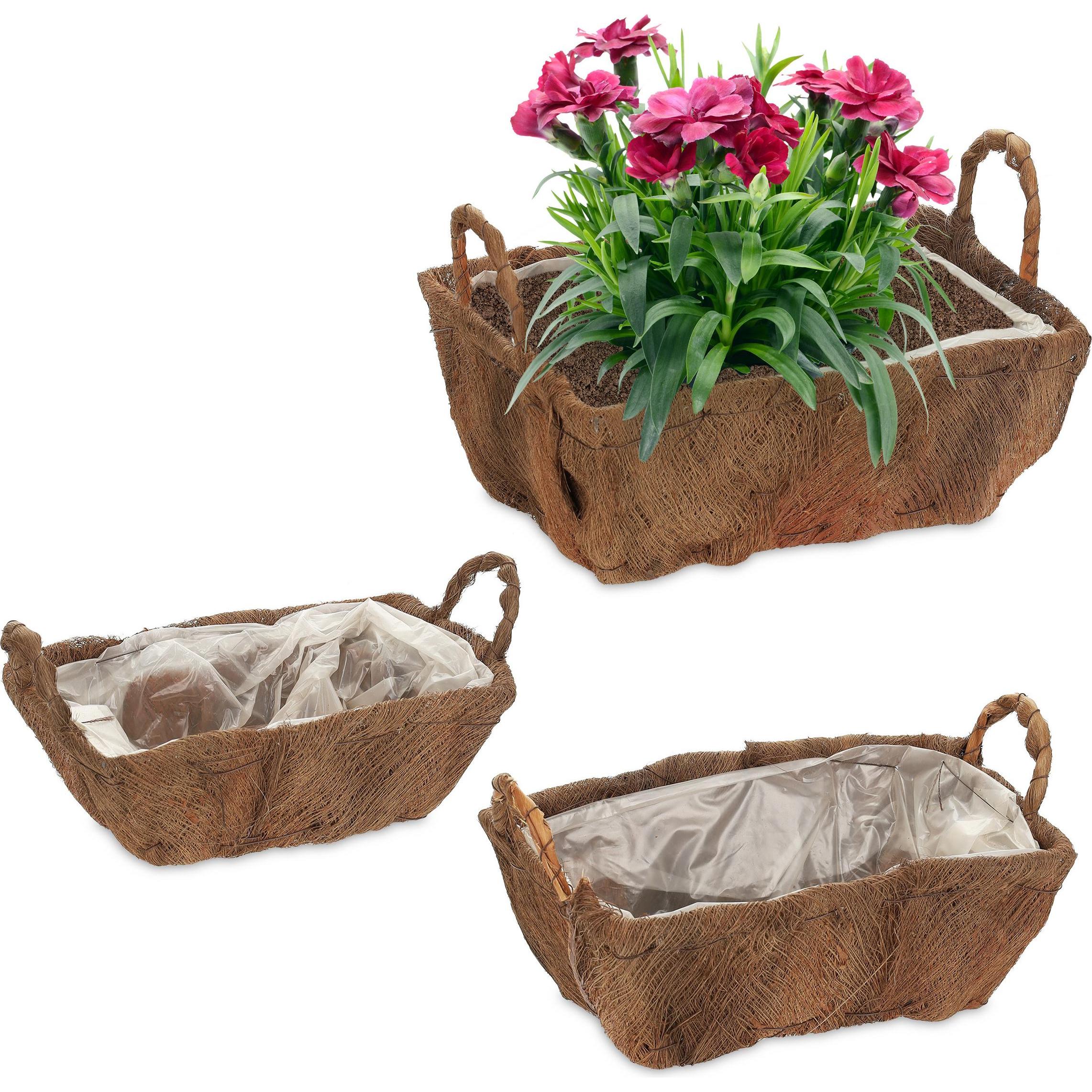 Relaxdays, Blumentopf, 3x Blumenkasten (30.50 cm)
