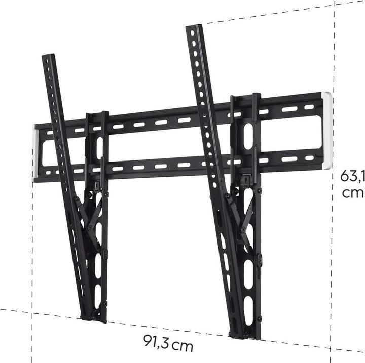 Actual product image Hama TV wall mount, tiltable, 254 cm (100") up to 75 kg (Wall, 75 kg, 46" - 100")