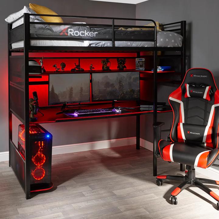 Produktbild X Rocker BattleBunk Gaming Bed with integrated XL Gaming Desk (90 x 190 cm)