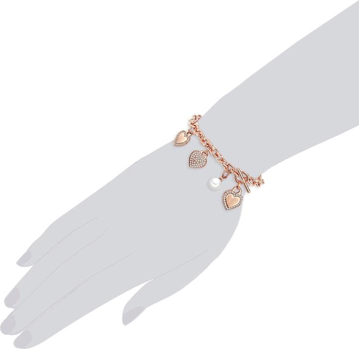 Actual product image Lulu & Jane Ladies heart brass cubic zirconia shell pearl rose gold 19.0 cm - 29719 (19 cm, Zirconia, Brass, Shell pearl)