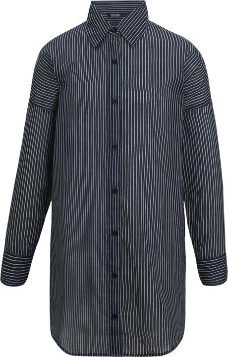 Navy, white vertical wavy stripe