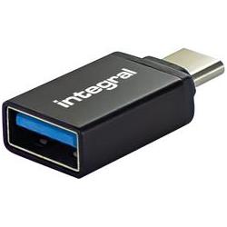 Integral Usb3.1 Type-A To Type-C Converter Adapte (USB-A, USB Typ-C, 0.70 cm), Data + Video Adapter, Schwarz