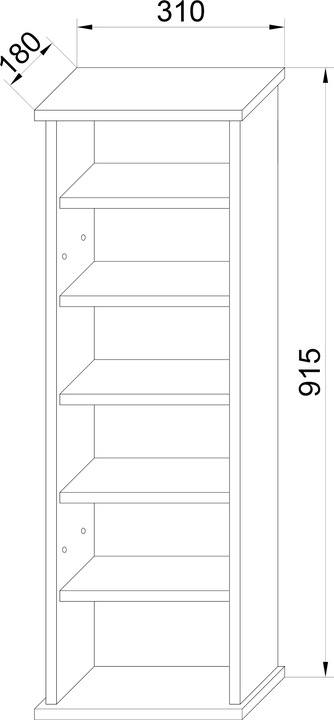 Nährwerte und Zutaten VCM Holz CD DVD Stand Regal Glastür Tilano M (92 x 31 x 18 cm)
