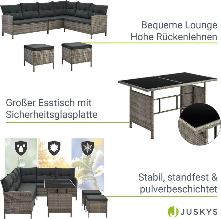 Actual product image Juskys Polyrattan Lounge
