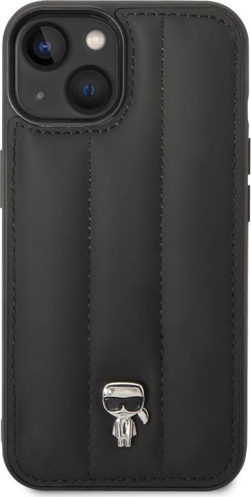 Immagine prodotto Karl Lagerfeld KLHCP14MPSQPK Custodia rigida per iPhone 14 Plus 6,7" in pelle/nero Puffy Ikonik Pin (Apple iPhone 14 Plus)