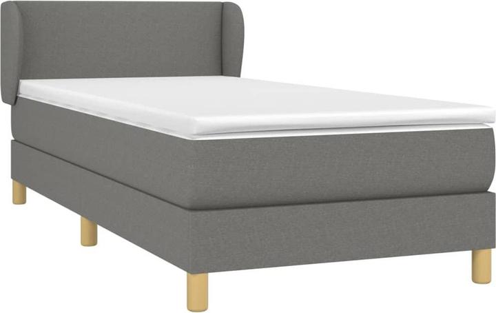 Produktbild vidaXL Boxspringbett Mit Matratze Stoff Dunkelgrau (100 x 200 cm)