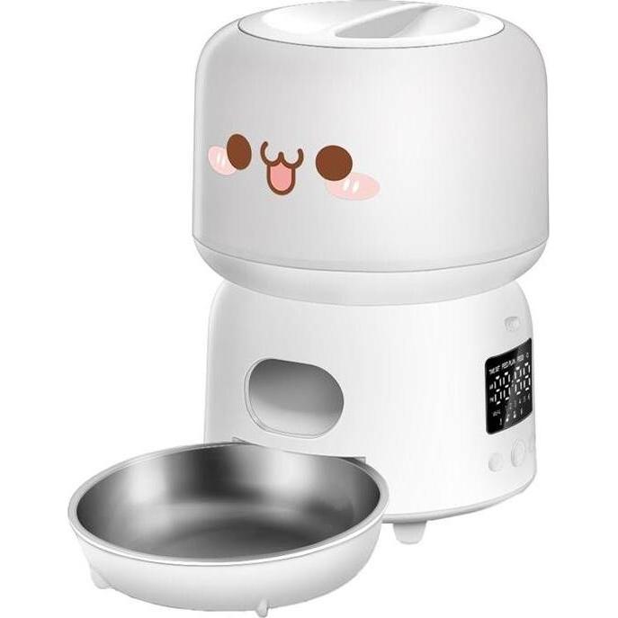 Rojeco 3L Automatic Feed Dispenser Button Version (White) (3 l), Ciotola mangime + Dosatore
