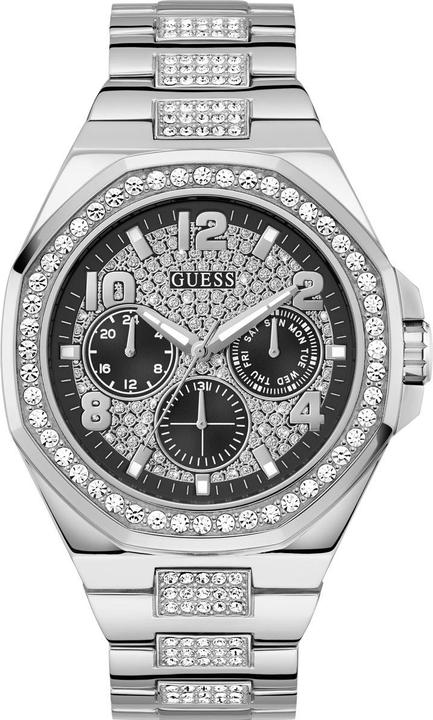 Produktbild Guess P SLV CS W/ CRYS / BLK GLITZ MF DL / P SLV BRCT W/ CRYS Armbanduhr (46 mm)