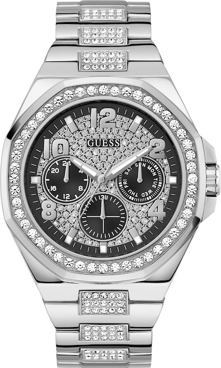 Immagine prodotto Guess P SLV CS W/ CRYS / BLK GLITZ MF DL / P SLV BRCT W/ CRYS Orologio da polso (46 mm)