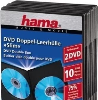 Produktbild Hama 1x10 DVD-Doppel-Leerhülle Slim 75% Platzsparnis