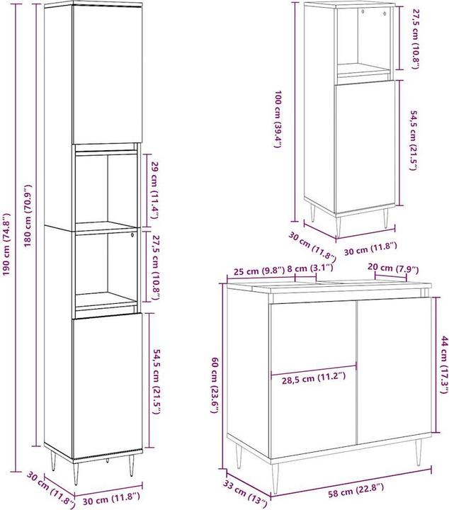 Produktbild vidaXL Badmöbel Set