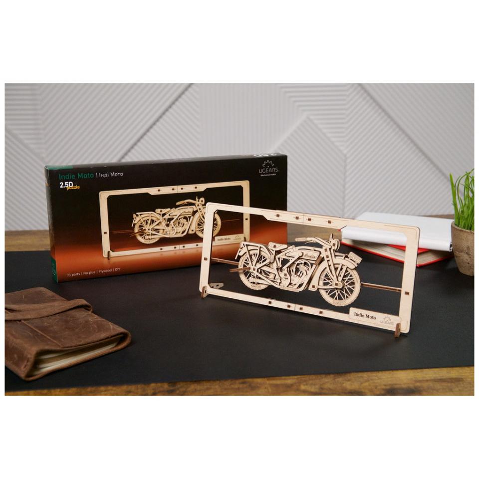 Ugears 70194 Indie Moto 2.5D Puzzle - Indie Moto 2.5D Puzzle (70194)