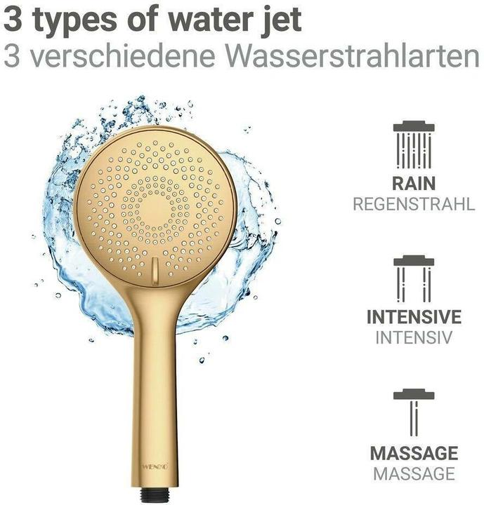 Produktbild Wenko Duschkopf Water Saving (3 Strahlarten, 8 l/min)