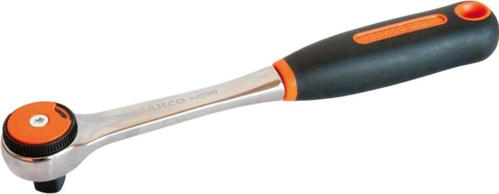 Produktbild Bahco 1/2"-Umschaltknarre mit rundem Knarrenkopf, 72 Zähnen und 5°-Rückschwenkwinkel, 267 mm (1/2")