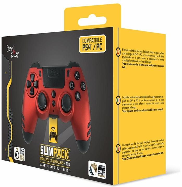 Actual product image Steelplay Slim Pack Wireless Controller Ruby Red Multi (PC, PS4)