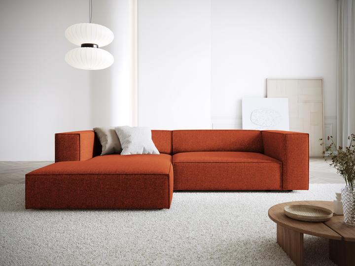 Actual product image Cosmopolitan Design Left Corner Sofa, "Arendal", 3 Seats, Terracotta, 224x166x70 Made in Europe (Corner sofa)