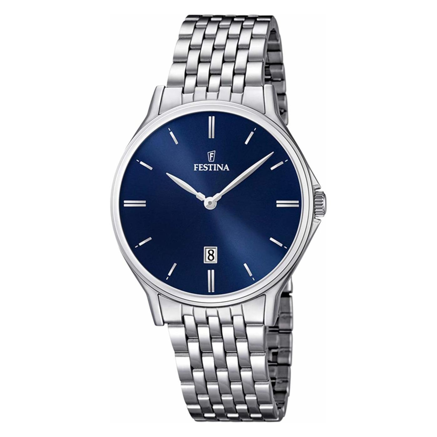 Festina, Armbanduhr, Klassik, Silber, (Analoguhr, 39 mm)