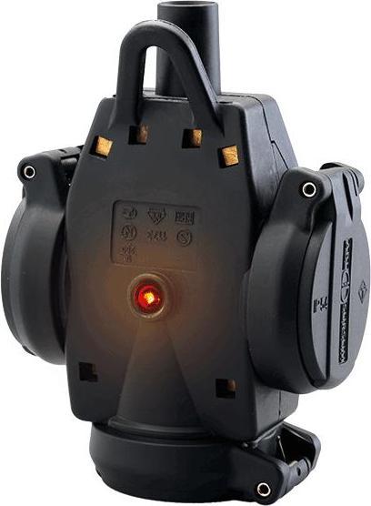 Produktbild ABL SCHUKOultra 3way rubber socket IP54 neon (CEE 7/4)