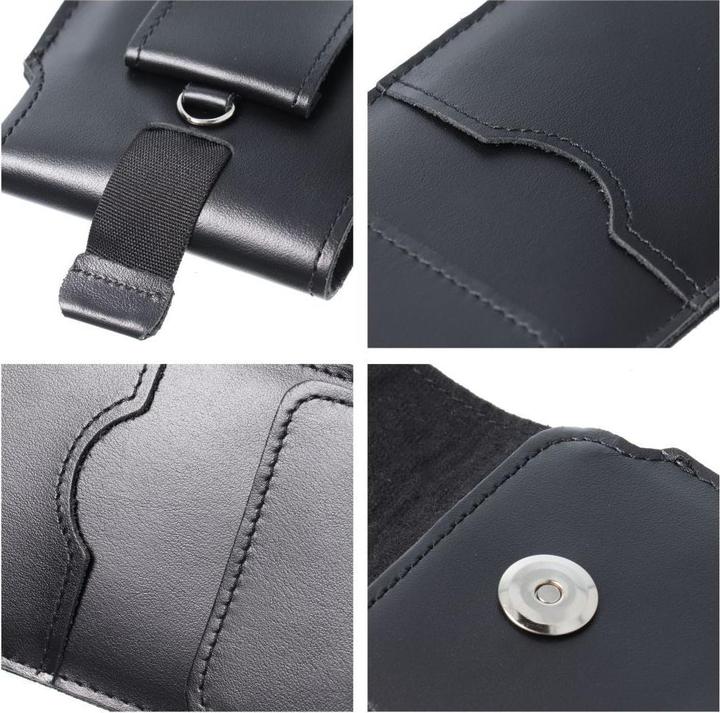 Produktbild OEM Case universal ROYAL - Leather universal flap pocket / black - Size 3XL - HUAWEI MATE 20X (Huawei Mate 20 X)
