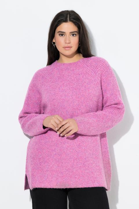 Produktbild Ulla Popken Pullover, Rippstrick, Stehkragen, Raglan-Langarm (50, 52)