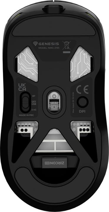 Actual product image Genesis Mysz Dla Graczy Zircon 660 Pro Bezprzewodowa 26000dpi Czarna Gamingowa (Wireless, Cable)