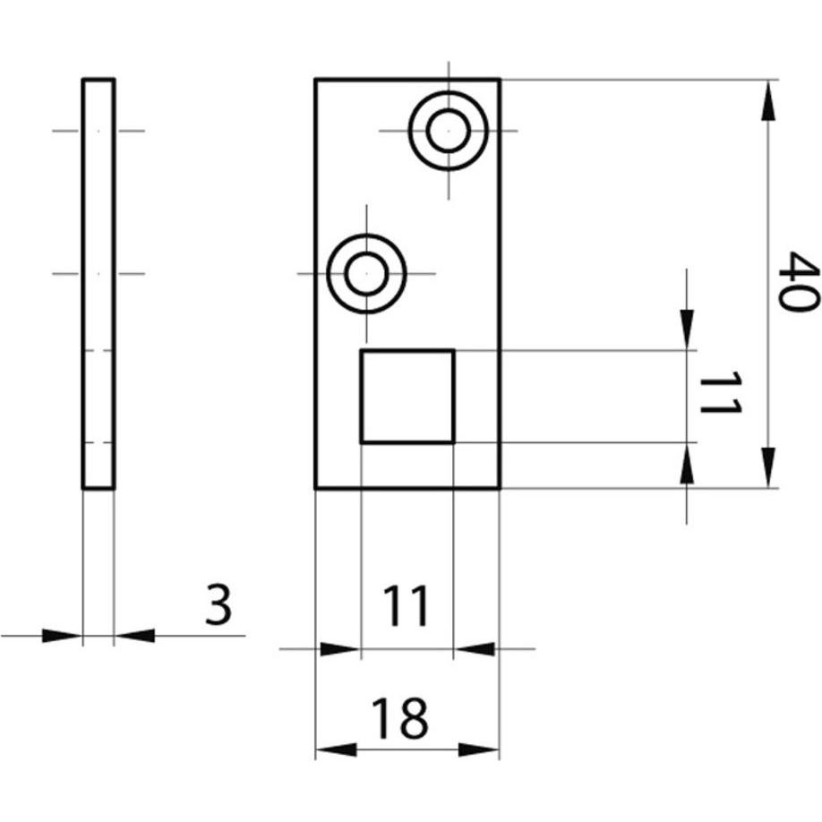 MSL, Baubeschläge + Holzverbinder, Stangenführungen für Einlass-Hebelkantenriegel 1807 (1 Stk.)