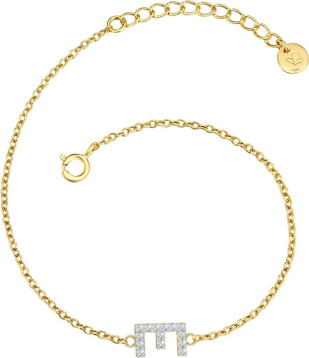 Image du produit Glanzstücke München Lettre E Femme Argent Sterling Zirconia Or Jaune 17,0 cm Longueur de base + 3,0 cm Extension - 32076 (17 cm, Argent Sterling)