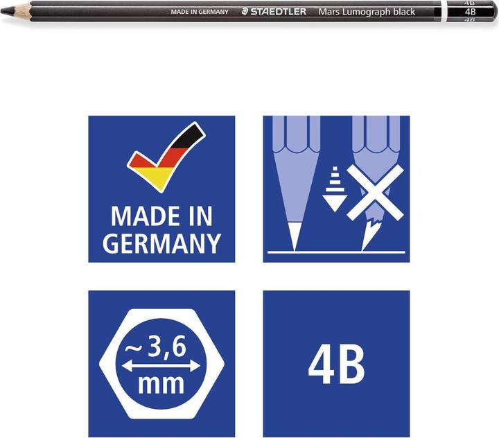 Produktbild Staedtler Bleistift Mars Lumograph black, H„rtegrad: 4B (4B, 1 x)