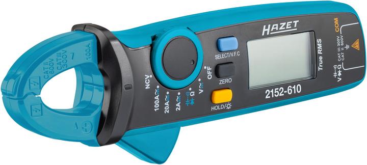 Produktbild HAZET Stromzange ∙ digital 2152-610 ∙ L x B x H: 34 mm x 60 mm x 175 mm (CAT III 300V, CAT II 600V)