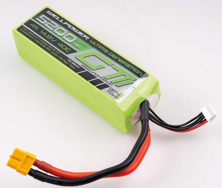 Actual product image Wellpower LIPO AKKU ULTIMA GT II 5200 MAH / 14,8 Volt 4S 40/80C CH5/8 XT-60 (14.80 V, 5200 mAh)