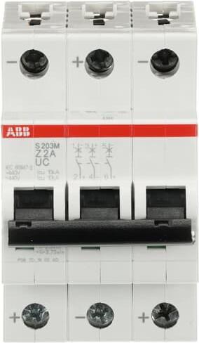 Actual product image ABB LS S203M-Z2UC Circuit breakerÂ Z-Char., 10kA, 2A, 3P