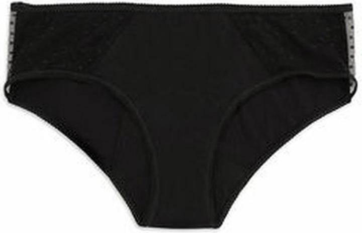Kiwitas Classic Plumeti Menstrual Panties - Black, Size Medium (M)