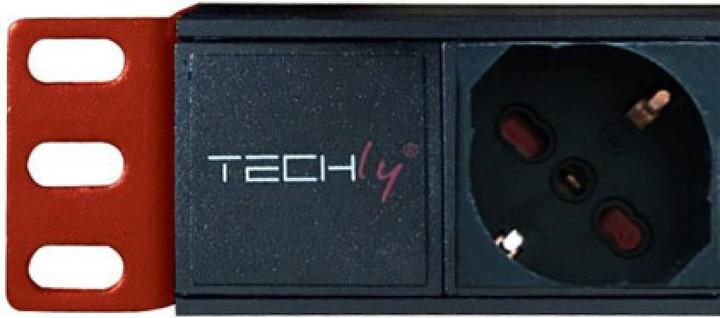 Image du produit Techly I-CASE STRIP-81V2 Unité de distribution d'alimentation (PDU) 8 sorties CA 1U