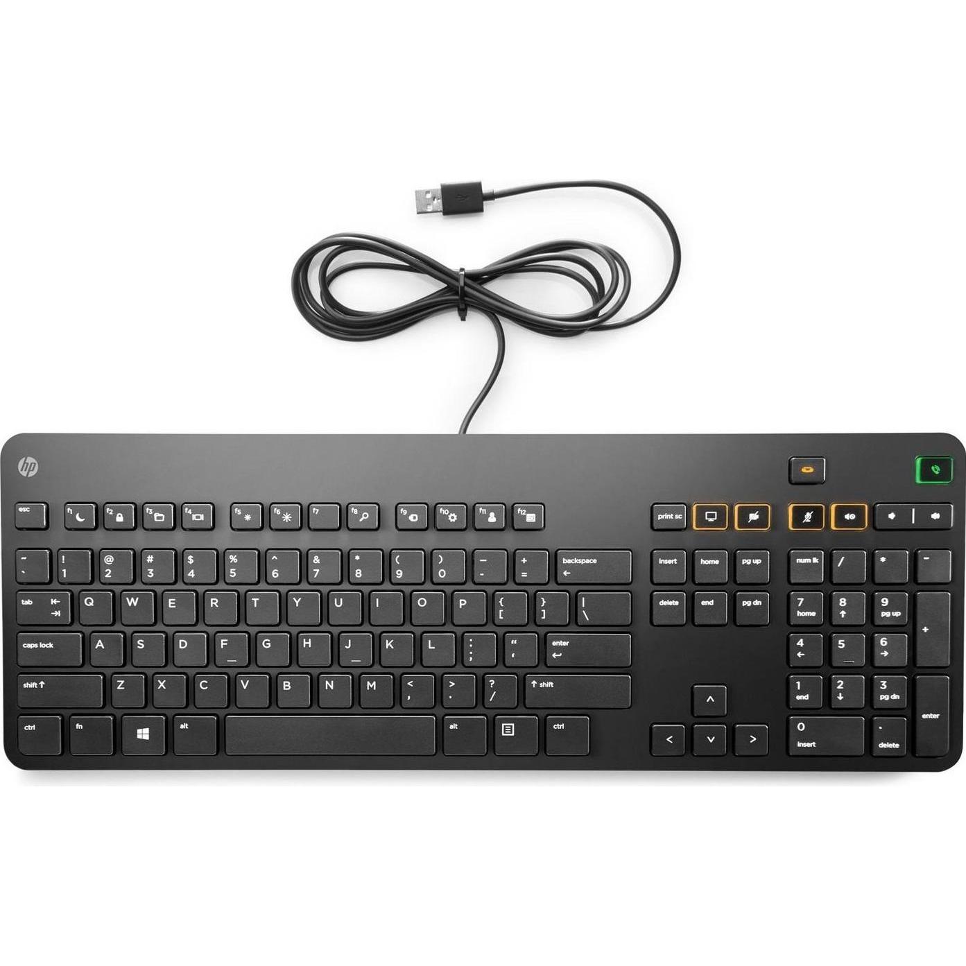 HP Conferencing Keyboard (Uk) (Eng. Int., Kabelgebunden), Tastatur, Schwarz