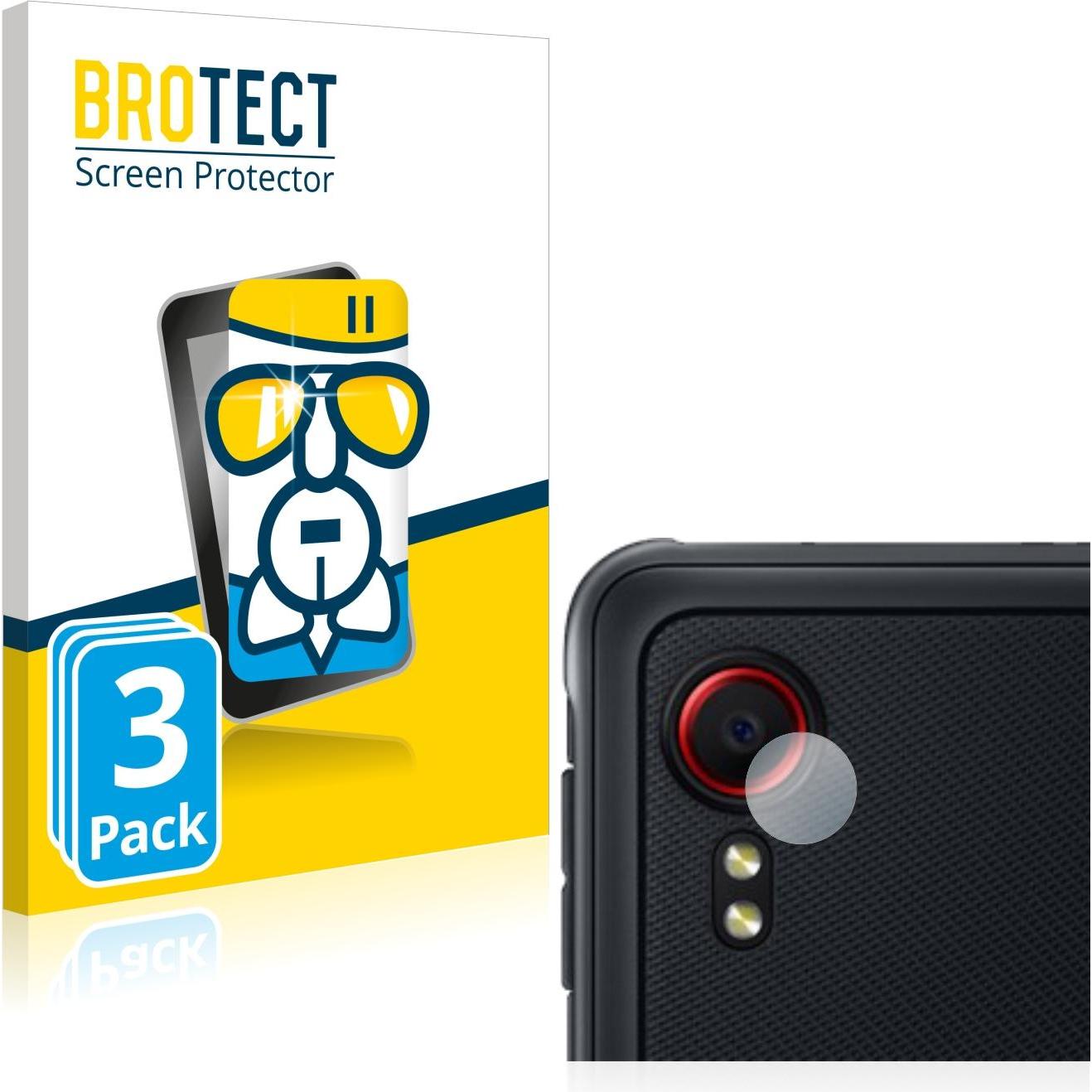BROTECT AirGlass Panzerglasfolie (3 Stück, Samsung Galaxy Xcover 5), Smartphone Schutzfolie, Transparent