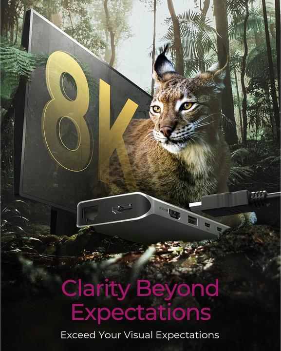 Produktbild Icy Box DockingStation mit 8K, Gigabit LAN & 100W PD IB-DK4061-CPD (USB-C, 5 Ports)