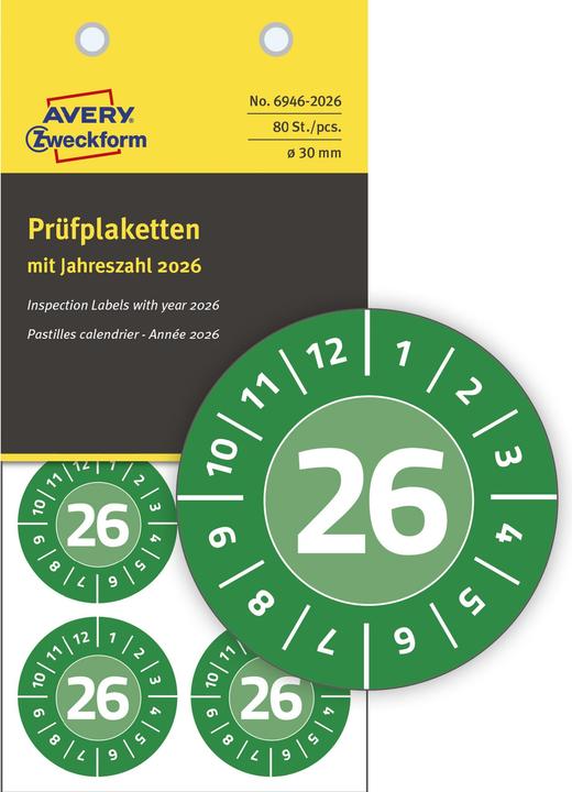 Produktbild Avery Prüfplaketten