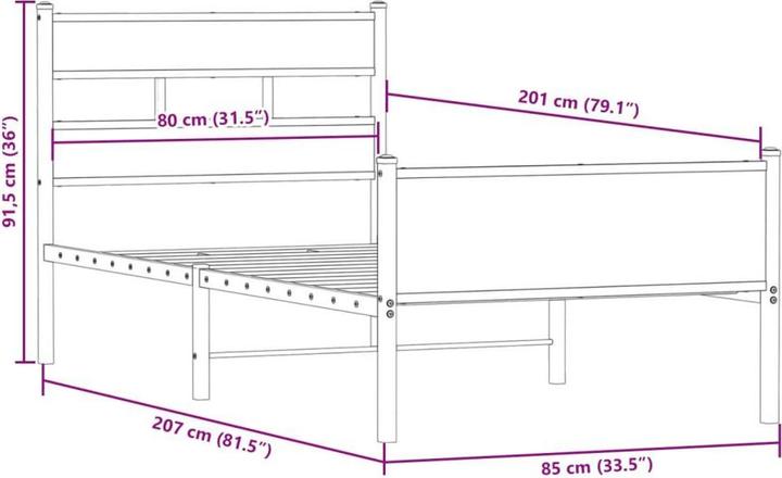 Image du produit vidaXL Bettgestell (80 x 200 cm)