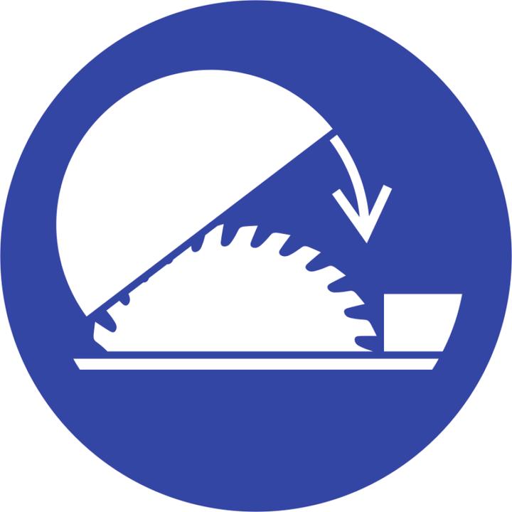 Immagine prodotto Moravia Segno obbligatorio Utilizzare il coperchio di protezione della sega circolare da banco Foglio, Ø