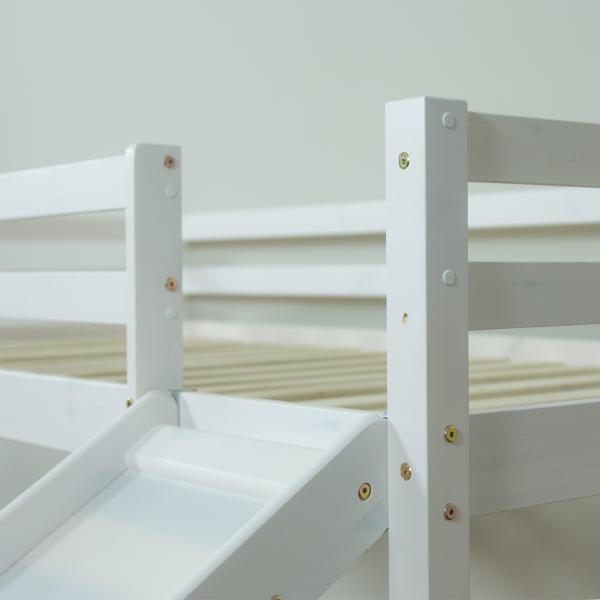 Actual product image Homestyle4u Loft bed with slide and curtain (90 x 200 cm)
