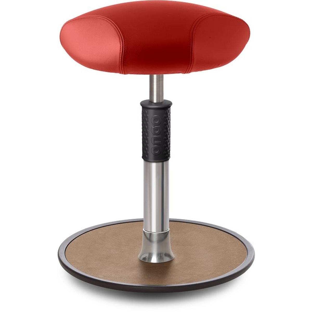 Ongo, Bürostuhl, Sitz- Stehhocker Free Regular Triangel Boxmark Leder Rot Chrom /Natur
