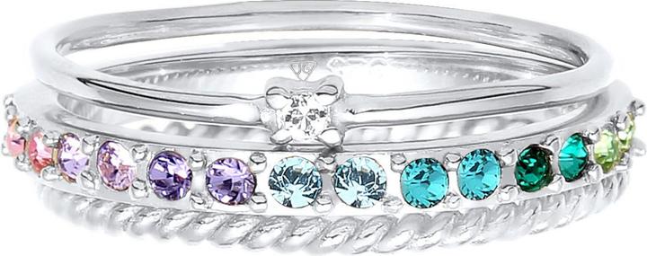 Produktbild Elli Kristall Ring, Multi-Color, Ring Set (64, 925 Silber)