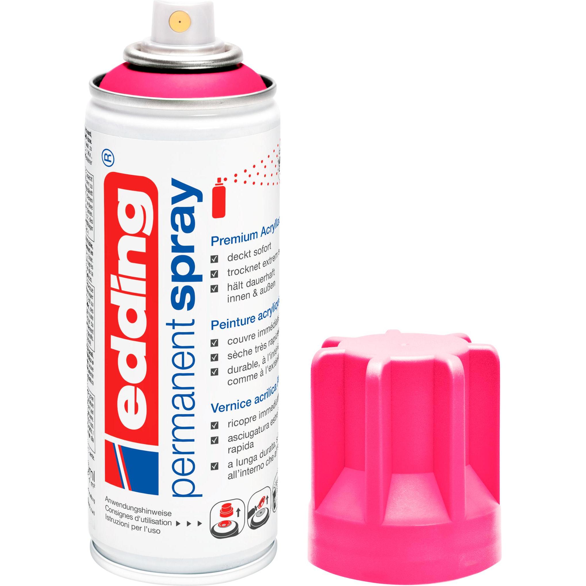 Thumbnail - Edding, Künstlerfarbe + Bastelfarbe, Permanent Spray (Neon-rosa, 200 ml)