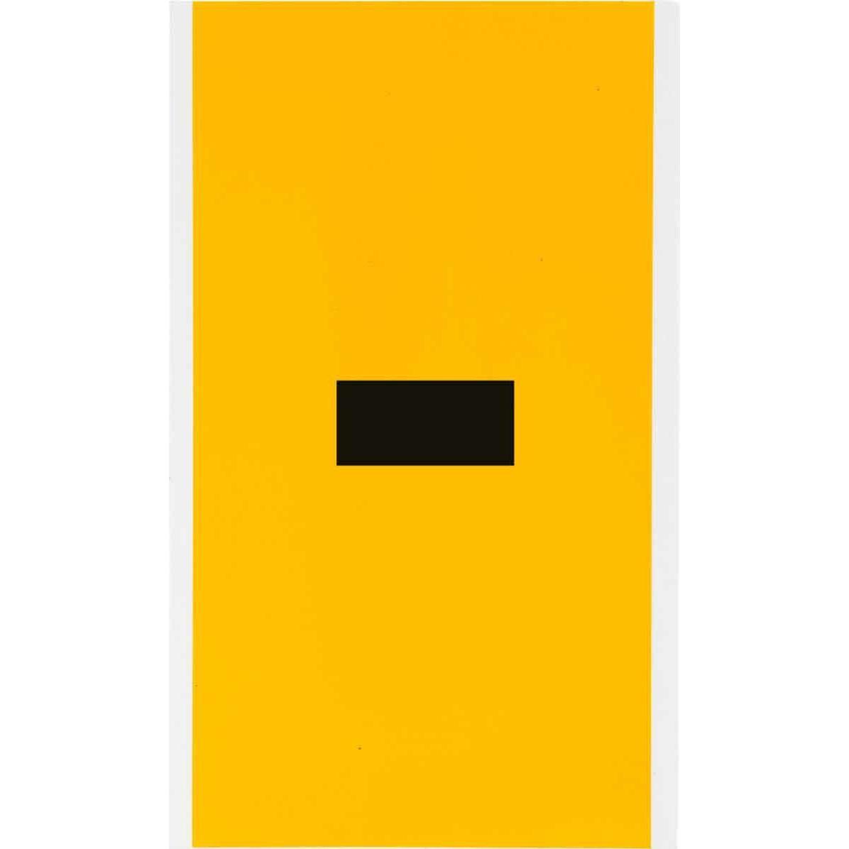 Brady, Rotolo di etichette, B-946, 1570-DSH, vinile, iscrizione: - (trattino), nero su giallo, 127 x 228 mm, scritte (12.70 cm)