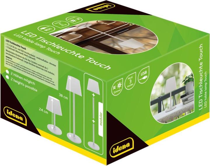 Actual product image Idena LED table lamp battery white 37cm dimmable indoor and outdoor